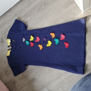 Navy kids tee shirt dress